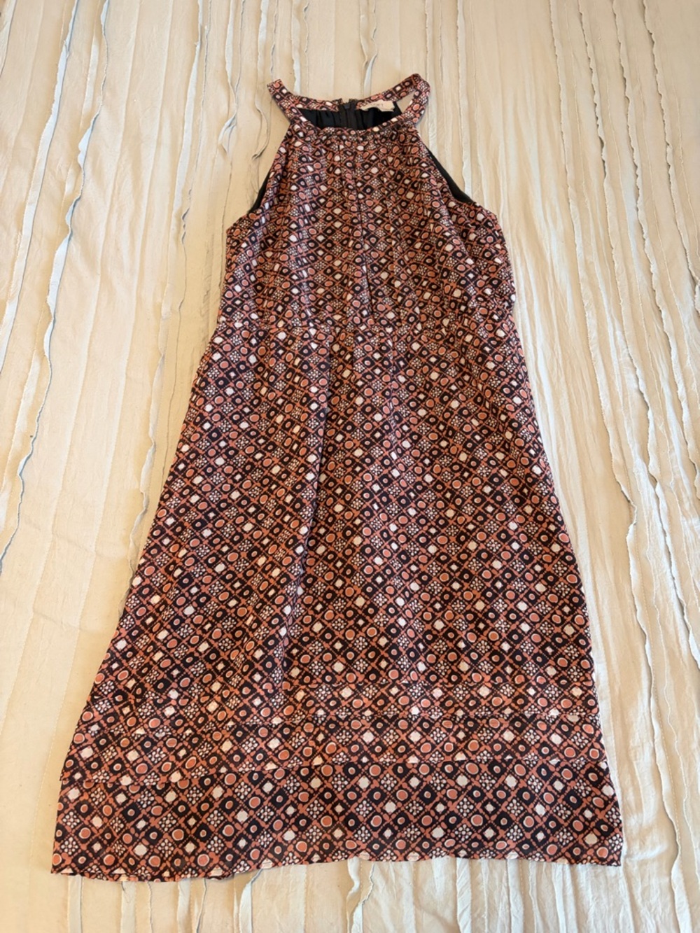 LOFT Patterned Halter Midi Dress | Size 10